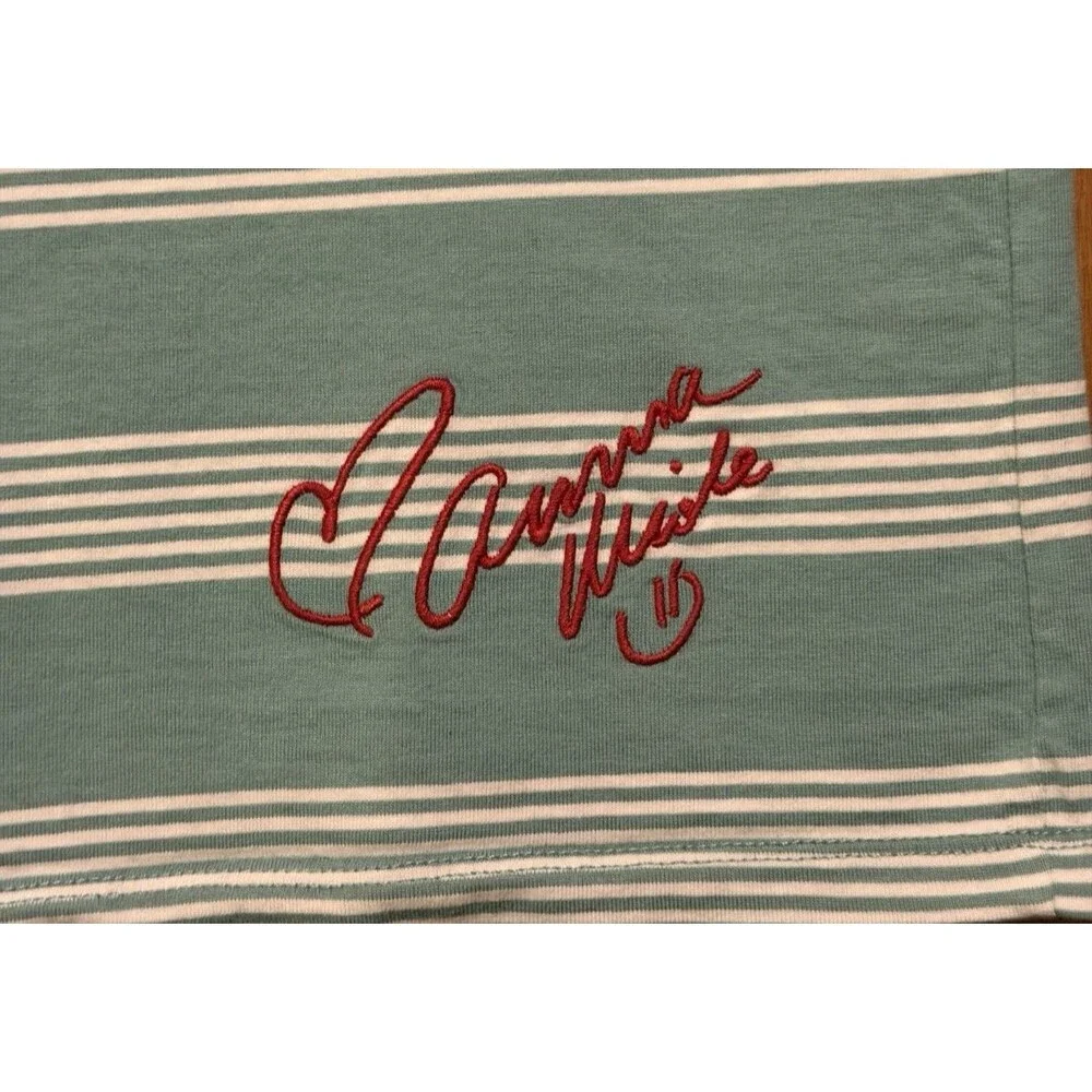 GUESS Originals x Anna Nicole Green Striped Shirt L - Picture 5 of 8
